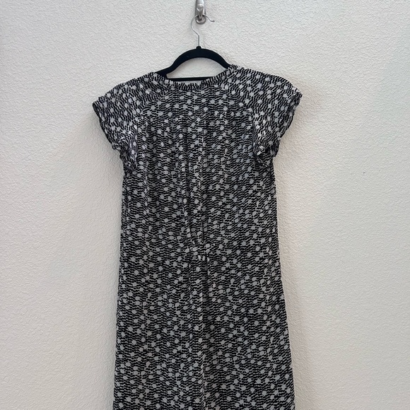 H&M Black and White Dotted Sheath Midi Dress Size 4 - Picture 7 of 7